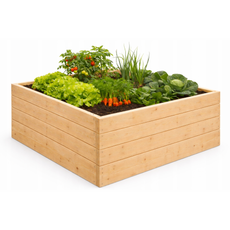 Drewniany Warzywniak / Inspekt 120x120x36 cm – Idealny do Twojego Ogrodu!